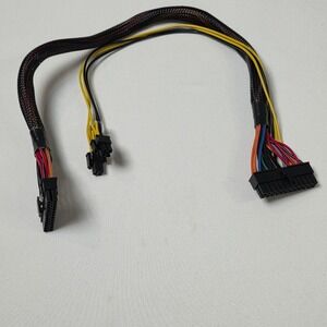 ATX 24 Pin Power Supply Cable with 12v AUX 8 or 4 pin (4+4) 21" Braided Sleeved